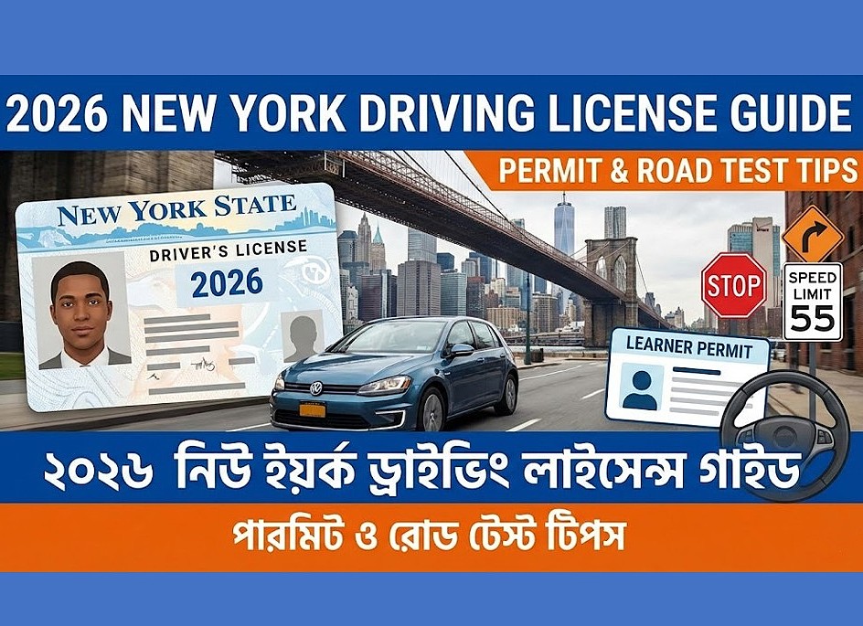 ২০২৬ সালে নিউ ইয়র্ক NY DMV ড্রাইভিং লাইসেন্স অর্জনের প্রক্রিয়া ও পূর্ণাঙ্গ নির্দেশিকা