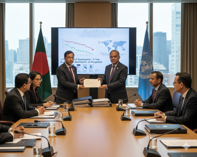 অর্থনৈতিক সংকট মোকাবিলায় এলডিসি উত্তরণ ৩ বছর স্থগিতের আবেদন বাংলাদেশের