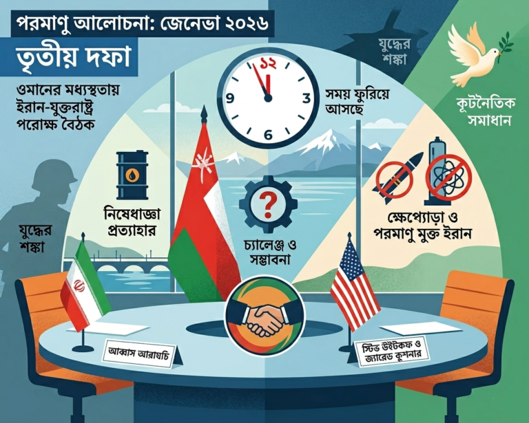 জেনেভায় ইরান-যুক্তরাষ্ট্র তৃতীয় দফা পরমাণু আলোচনা: যুদ্ধের শঙ্কার মাঝে শেষ সুযোগ?