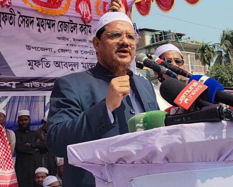 ‘দাঁড়িপাল্লার এক পাল্লায় আমেরিকা, অন্য পাল্লায় ভারত’: বাউফলে চরমোনাই পীর