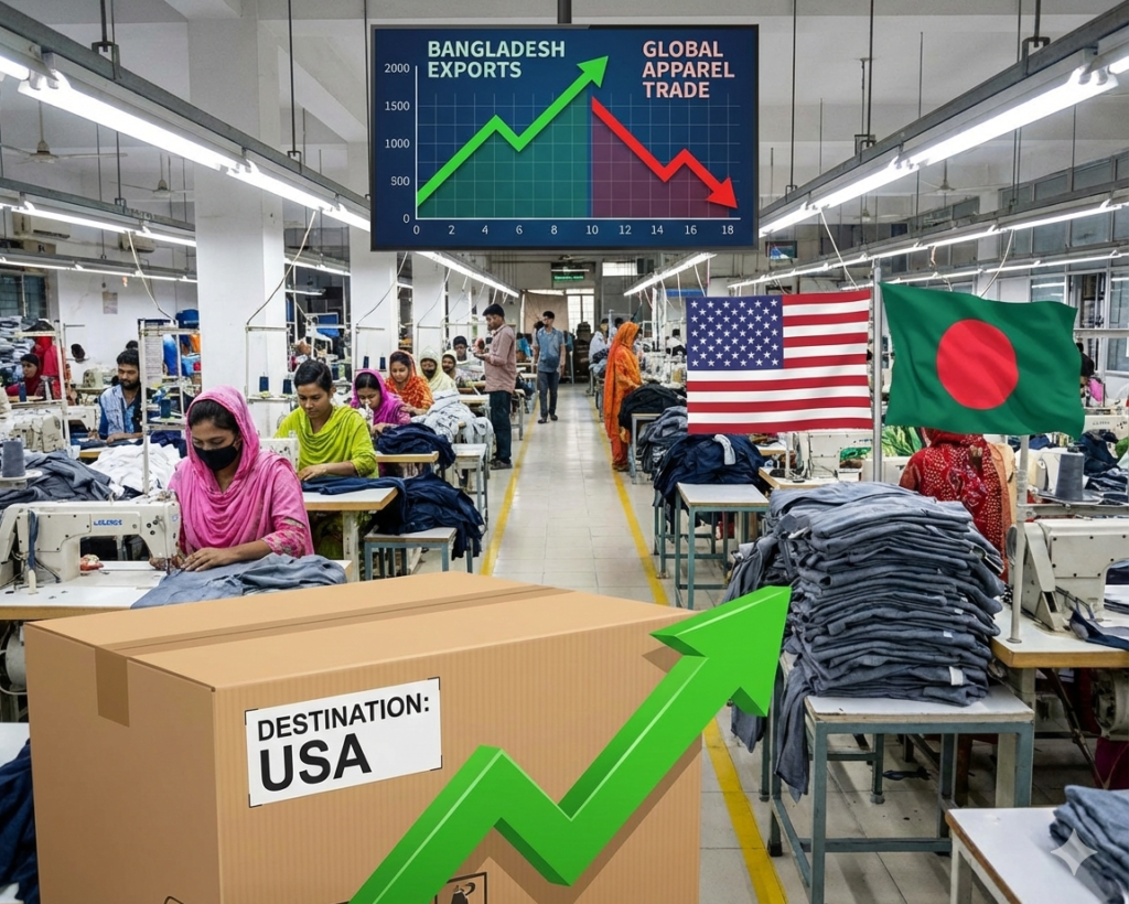 বৈশ্বিক মন্দার স্রোতে উল্টোপথে বাংলাদেশ: যুক্তরাষ্ট্রের বাজারে পোশাক রফতানিতে নতুন মাইলফলক