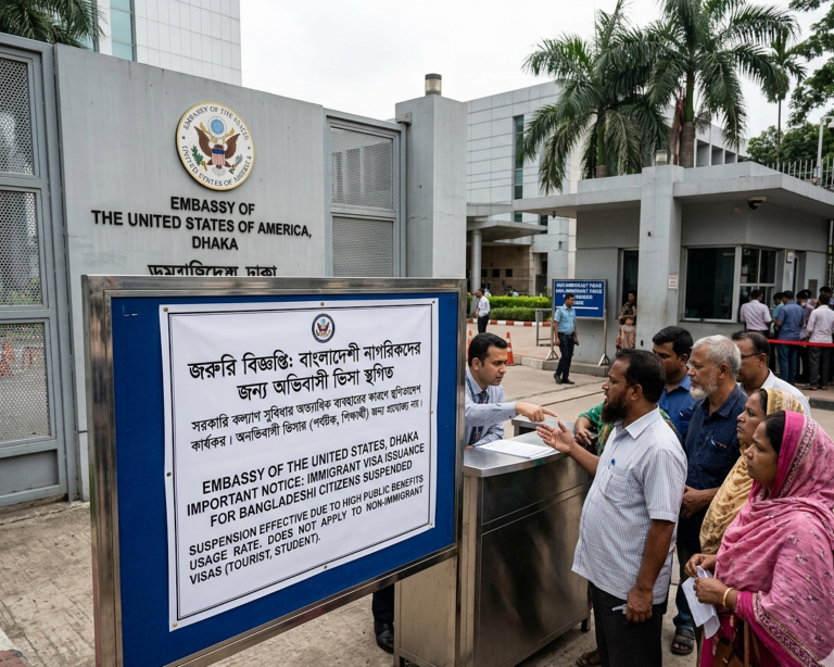 বাংলাদেশীদের জন্য অভিবাসী ভিসা স্থগিত করল যুক্তরাষ্ট্র: সরকারি সহায়তার অপব্যবহার রোধে কঠোর অবস্থান