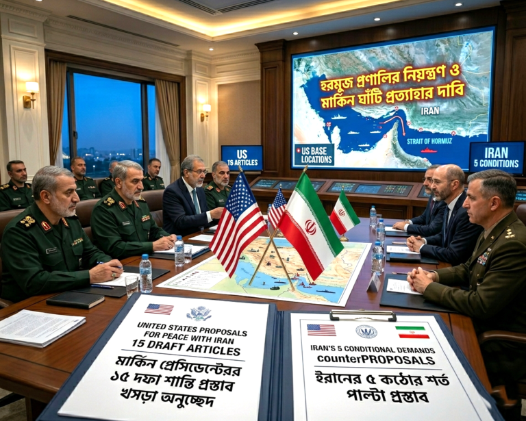 ট্রাম্পের ১৫ দফা শর্ত বনাম ইরানের পাল্টা ৫ শর্ত: মধ্যপ্রাচ্যে শান্তি আলোচনায় চরম অনিশ্চয়তা