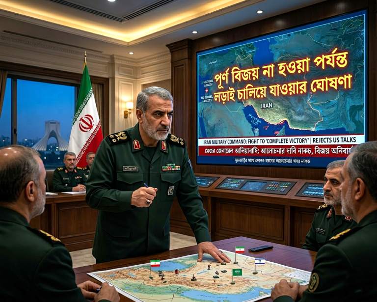 ট্রাম্পের আলোচনার দাবি নাকচ: ‘পূর্ণ বিজয়’ না হওয়া পর্যন্ত লড়বে ইরান