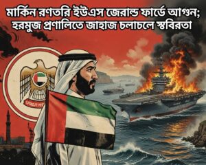 মার্কিন রণতরি ইউএসএস জেরাল্ড ফোর্ডে আগুন; হরমুজ প্রণালিতে জাহাজ চলাচলে স্থবিরতা