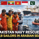 আরব সাগরে বিপদে পড়া জাহাজ থেকে বাংলাদেশিসহ ১৮ নাবিক পাকিস্তান নৌবাহিনী কর্তৃক উদ্ধার