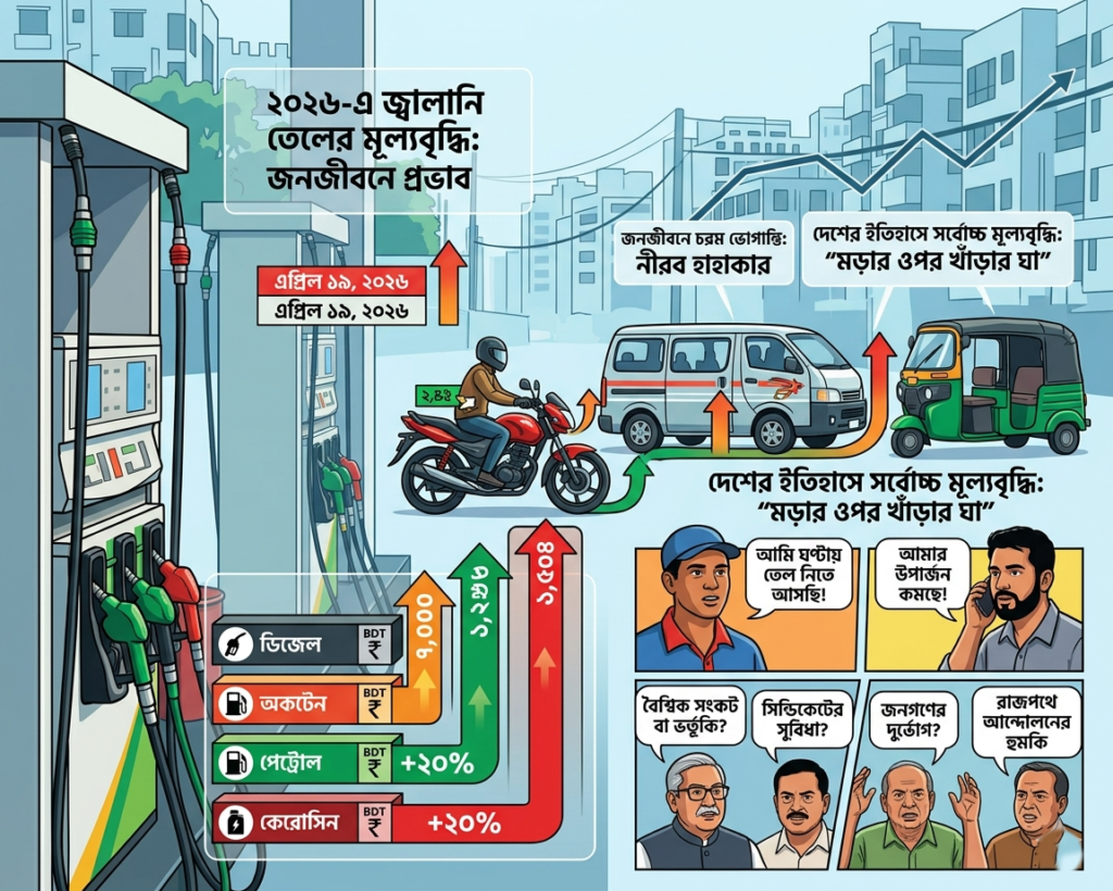 জ্বালানি তেলের মূল্যবৃদ্ধি: জনজীবনে দুর্যোগ ও রাজনৈতিক অঙ্গনে উত্তাপ