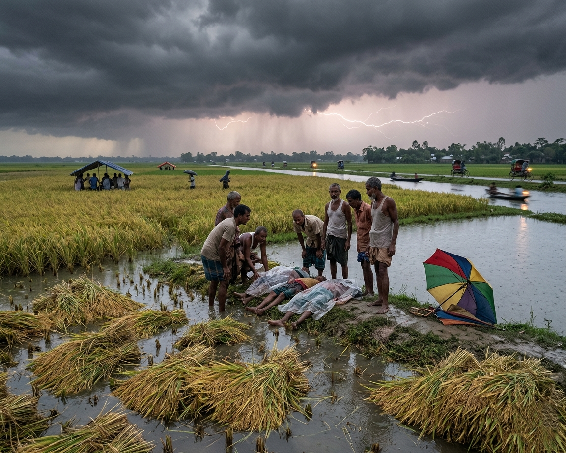 কালবৈশাখী ঝড়ে লণ্ডভণ্ড জনজীবন; বজ্রাঘাতে ৬ জেলায় ঝরলো ১২ প্রাণ
