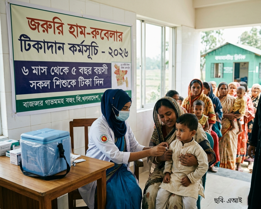 হাম রুখতে রবিবার থেকে বিশেষ টিকাদান কর্মসূচি; ১৮ জেলার ৩০ উপজেলায় মিলবে টিকা