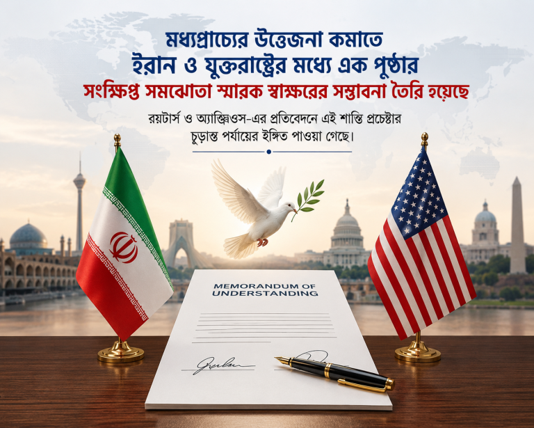 মধ্যপ্রাচ্যে শান্তির সম্ভাবনা: ইরান ও যুক্তরাষ্ট্রের মধ্যে সংক্ষিপ্ত সমঝোতা স্মারকের আভাস