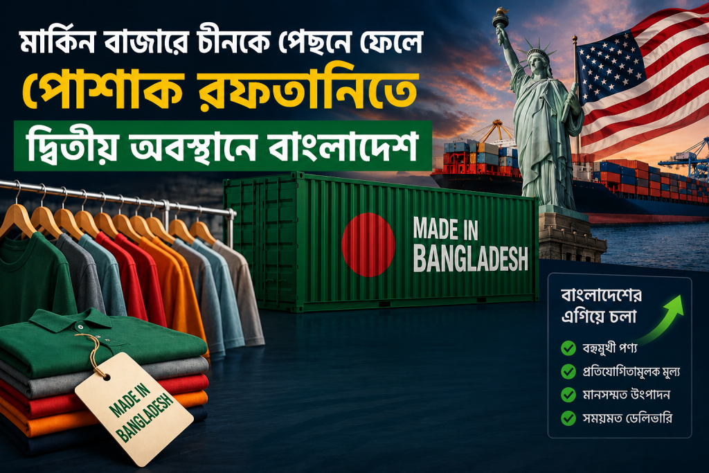মার্কিন বাজারে চীনকে পেছনে ফেলে পোশাক রফতানিতে দ্বিতীয় অবস্থানে বাংলাদেশ