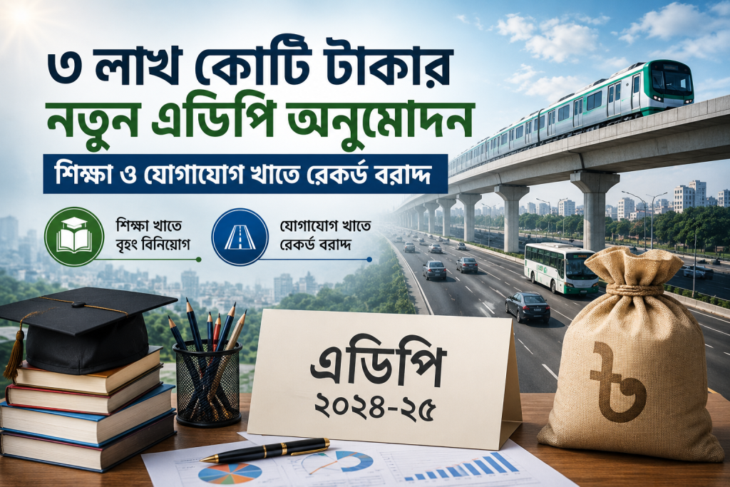 ৩ লাখ কোটি টাকার নতুন এডিপি অনুমোদন; শিক্ষা ও যোগাযোগ খাতে রেকর্ড বরাদ্দ
